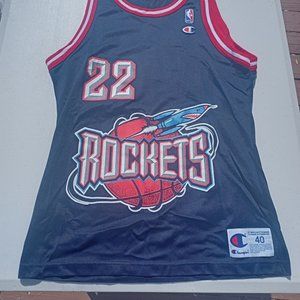 Champion Clyde Drexler Houston Rockets NBA Basketball Jersey Adult Medium 40